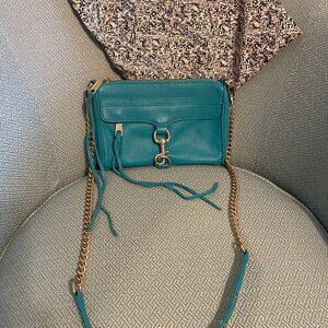 Rebecca Minkoff Classic Aqua Gold Chain Crossbody Bag